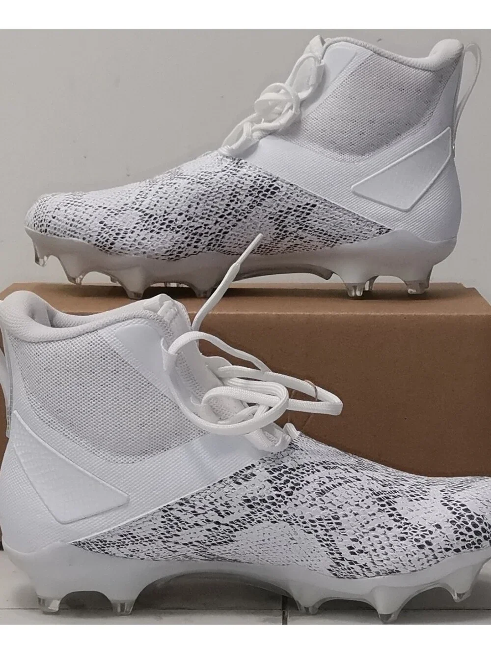 🔥⚽ Adidas Adizero Chaos Mid Football Cleats White Snakeskin Men Size 8.5 IE4005